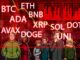 BTC, ETH, ADA, BNB, XRP, SOL, DOT, DOGE, UNI, AVAX